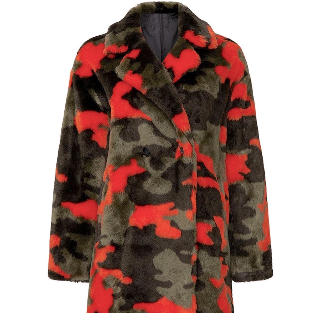 Apparis Jahaira camo luxe faux fur coat